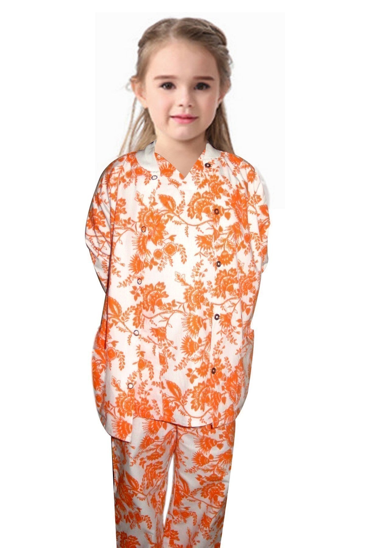 Printed Children's scrub set 4 pocket half sleeve (top 3 pocket with bottom 1 pocket)