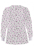 Jacket 2 pocket printed unisex full sleeve in Pink and Black Flower Print with rib
