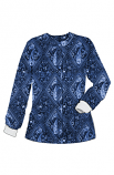 Jacket 2 pocket printed unisex full sleeve in Blue with Blue Classical Print with rib