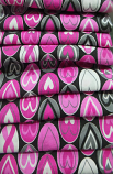 Pink Ribbon Print Loose Fabric Width 64 Inch (52% Polyester & 48  Cotton ) Per Meter