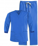 Full sleeve with rib scrub set 4 pocket solid ladies (2 pocket top and 2 pocket pant)