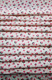 Red and Black flower Print Loose Fabric Width 64 Inch (52% Polyester & 48  Cotton ) Per Meter