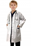 Children's / kids labcoat 3 pocket full sleeve in poplin fabric with Plastic Buttons